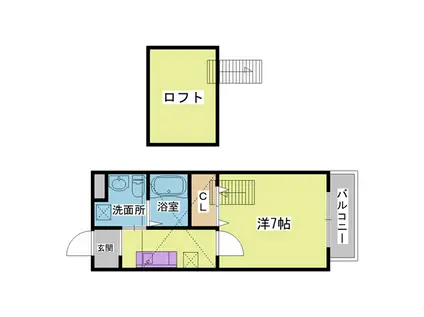 ロフティカミワカ・SECOND(1K/3階)の間取り写真