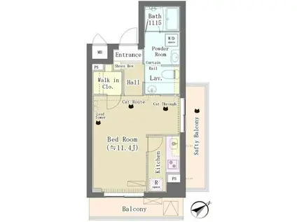 メゾンドタカヤ(1K/3階)の間取り写真