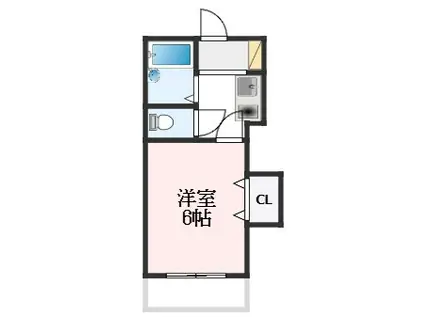 ファロー和泉(1K/2階)の間取り写真