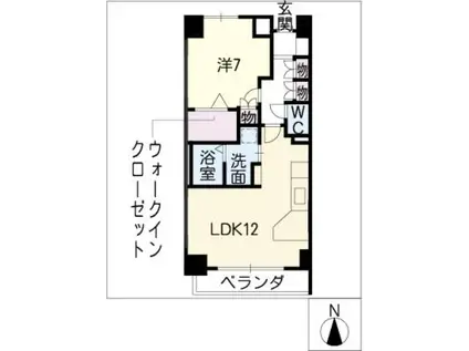 プレステージ川名(1LDK/1階)の間取り写真