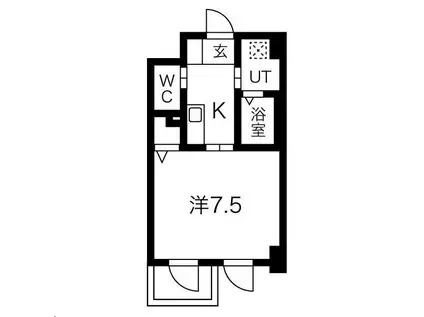 キャッスルミツル(1K/5階)の間取り写真