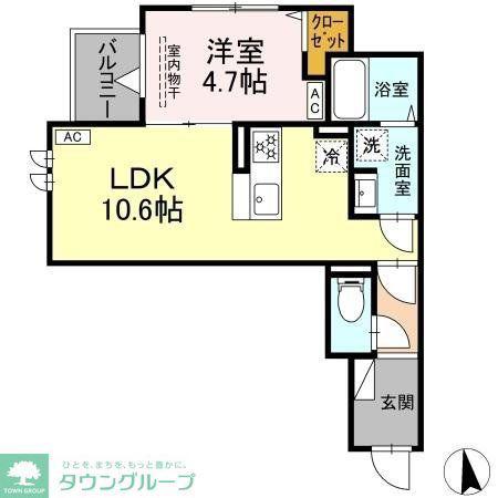 セレスティア豊島N(1LDK/2階)の間取り写真