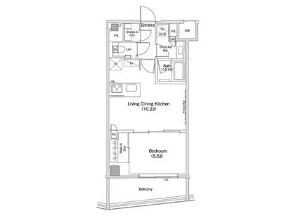 ザ・パークハビオ渋谷クロス(1LDK/6階)の間取り写真