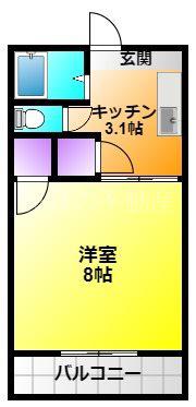 ネオ・コーポ12(1K/2階)の間取り写真