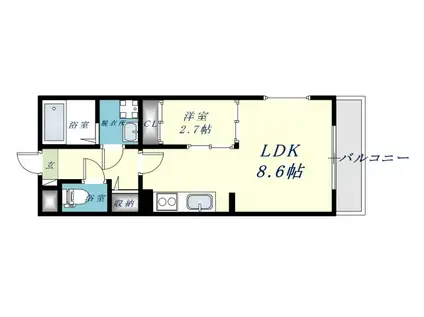 ブラウンシュガーレジデンス(1LDK/1階)の間取り写真