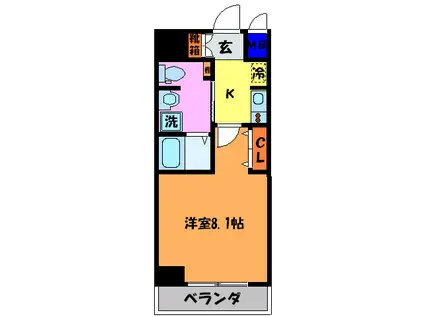 エステムコート京都駅前KOTO(1K/9階)の間取り写真