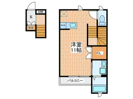 オークス青砥(ワンルーム/2階)の間取り写真