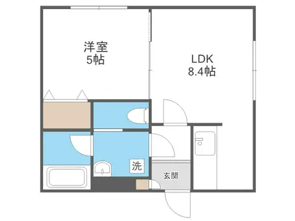 BLANCNOIR イーストSAPPORO(1LDK/2階)の間取り写真