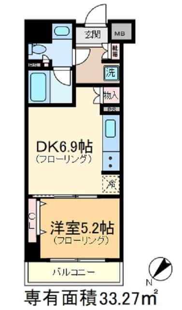 パークアクシス板橋(1DK/5階)の間取り写真