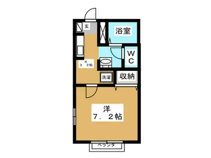 I・S-MATE(1K/1階)の間取り写真