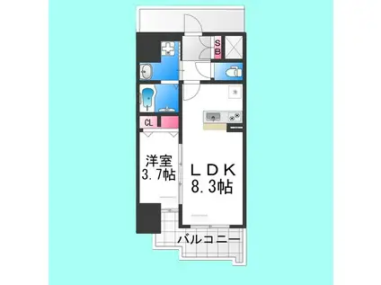 S-RESIDENCE堺BLAZE(1LDK/10階)の間取り写真