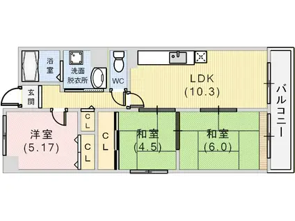 サンクラッソ神戸大開通ステーションフロント(3LDK/3階)の間取り写真