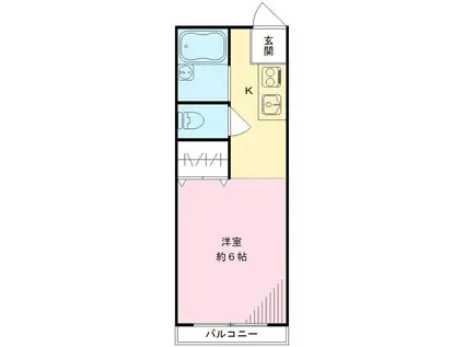 パ-クサイド坂本II(ワンルーム/1階)の間取り写真