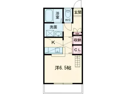 ウイングコートボヌール(ワンルーム/2階)の間取り写真