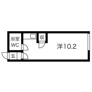 ファインヒル最上(ワンルーム/2階)の間取り写真
