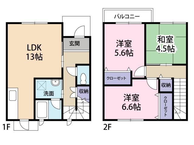 プリエ上吉野(3LDK/1階)の間取り写真