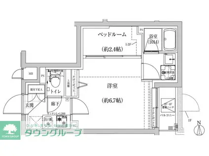 パティーナ中野(1K/1階)の間取り写真
