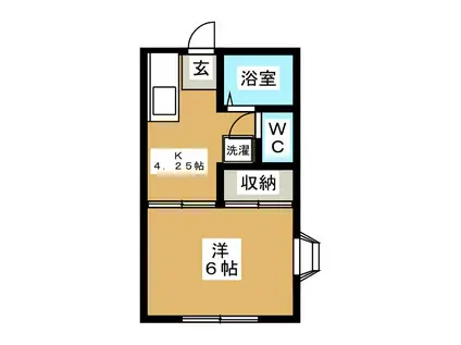 サンハイツ(1DK/1階)の間取り写真