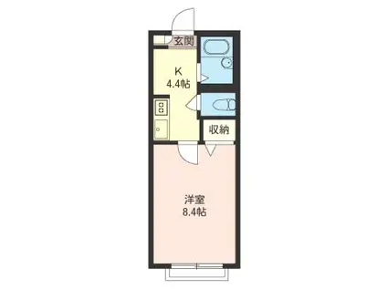 スプリング小金井(1K/1階)の間取り写真