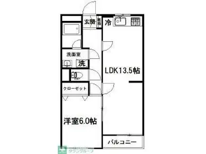 小峯マンション(1LDK/3階)の間取り写真
