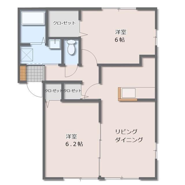 コンフォールB(2LDK/1階)の間取り写真