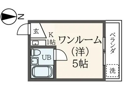 マリソル笹塚(ワンルーム/2階)の間取り写真