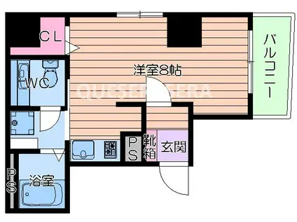 CITY SPIRE堺筋本町 旧リトルリバー本町橋(ワンルーム/8階)の間取り写真
