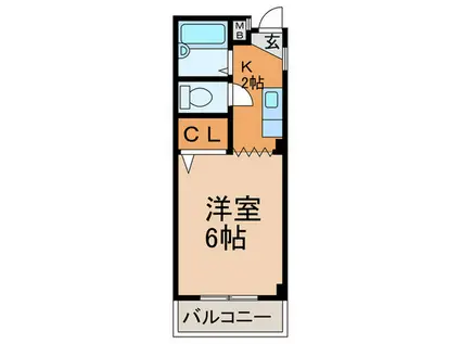 メゾン放出(1K/3階)の間取り写真