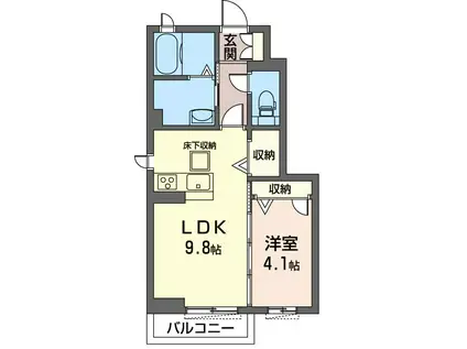 NANA IV(1LDK/1階)の間取り写真