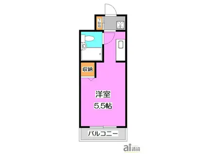 シンフォニー小手指(ワンルーム/3階)の間取り写真