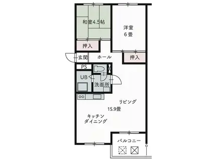 芦屋浜高層 2号棟(2LDK/6階)の間取り写真