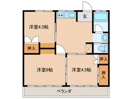 アーバンライフ(3DK/2階)の間取り写真