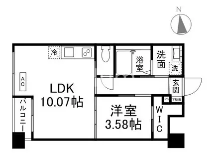 プラネシア東山三条(1LDK/2階)の間取り写真