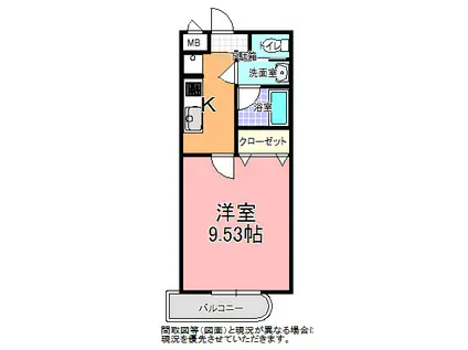 リエス東赤塚(1K/1階)の間取り写真