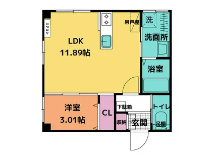 ドリームハウス小杉(1LDK/2階)の間取り写真