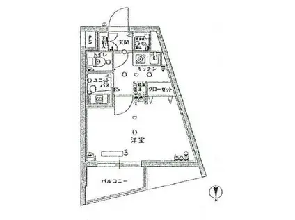 スカイコート阿佐ヶ谷第5(1K/2階)の間取り写真