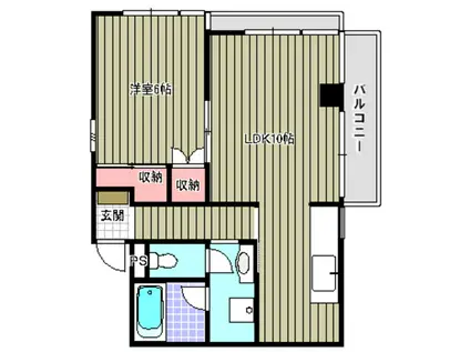 スウルス BABAI(1LDK/4階)の間取り写真