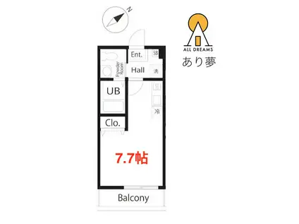 ハーミットクラブハウスセレスト(ワンルーム/3階)の間取り写真