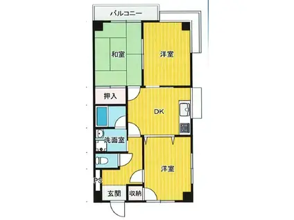 第2ときわハイツ(3DK/3階)の間取り写真