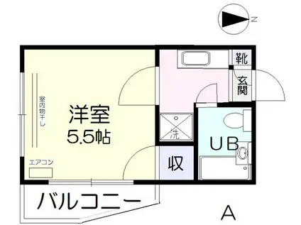 RURU伊島(1K/3階)の間取り写真
