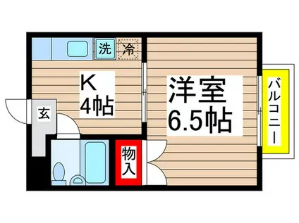 ユーディ2(1K/2階)の間取り写真