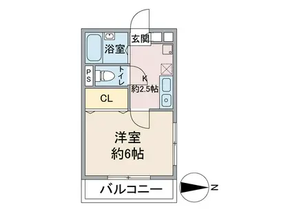 ソフィアヒルズ(1K/1階)の間取り写真
