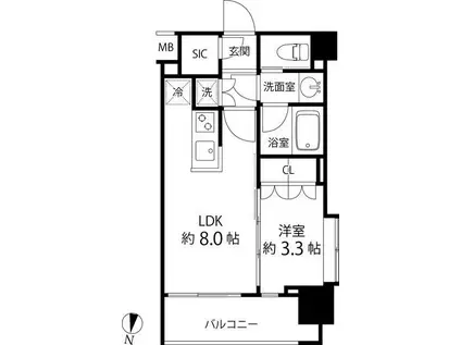 リリエンベルグ目白壱番館(1LDK/3階)の間取り写真