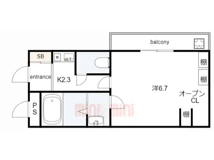 サン藤江(1K/1階)の間取り写真