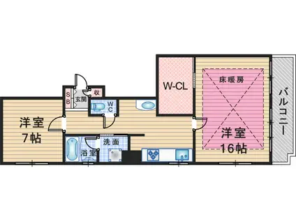セレッソコート南船場(2K/2階)の間取り写真