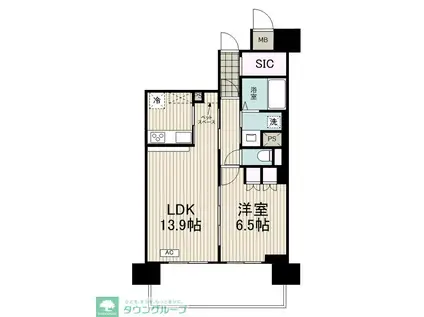 リーラ横浜川和町(1LDK/6階)の間取り写真