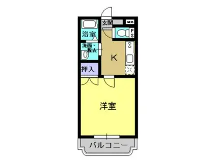 ユーカリ2号館(1K/1階)の間取り写真