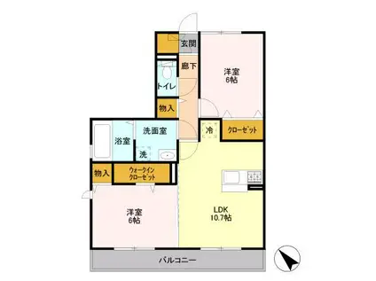 エコハウスII(2LDK/3階)の間取り写真