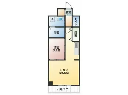 プランドール大供(1LDK/5階)の間取り写真