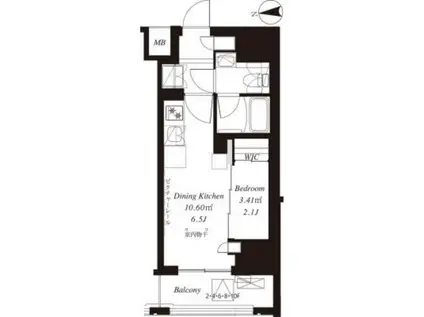 フレンシア御徒町(1DK/4階)の間取り写真